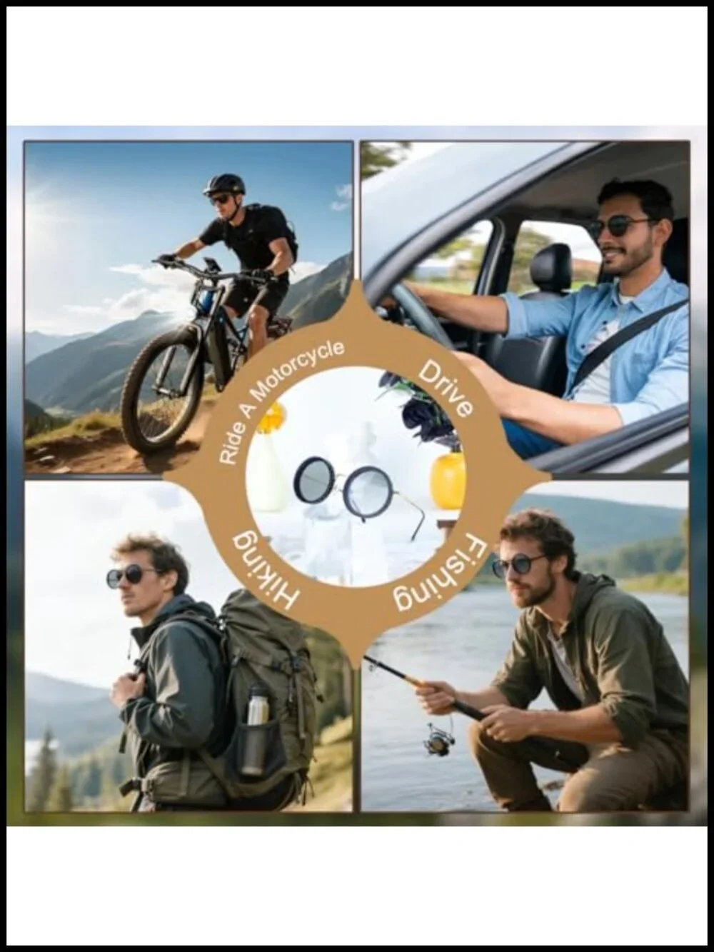 Adjustable Tint Polarized Sunglasses ND Filter Lenses for Men Beach Fishing